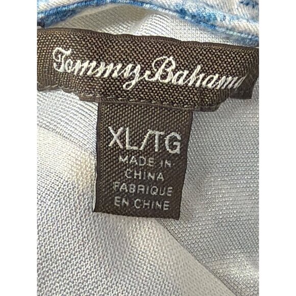 Tommy Bahama Womens XL Blue White Abstract Maxi Dress Sleeveless Wrap - Picture 5 of 6
